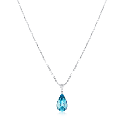 3.62cts Aquamarine and Diamond Pendant