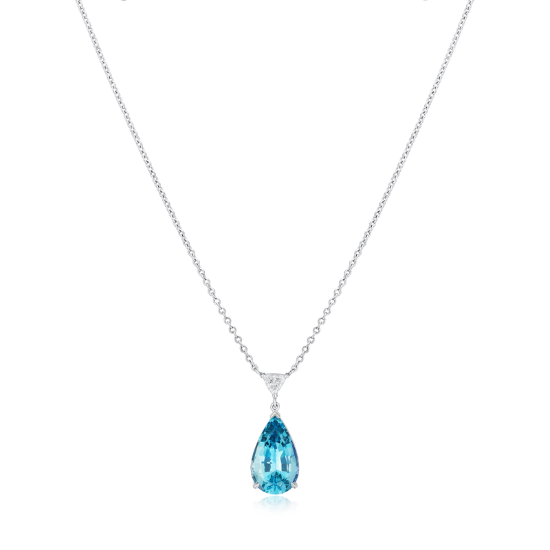 3.62cts Aquamarine and Diamond Pendant