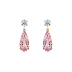 7.45cts Morganite and Diamond Slide On/Off Earrings