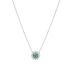 2.20cts Tourmaline and Diamond Cluster Pendant