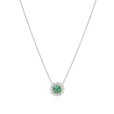 2.20cts Tourmaline and Diamond Cluster Pendant