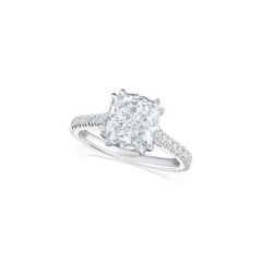 3.23cts Diamond Solitaire Ring With Diamond Set Shoulders