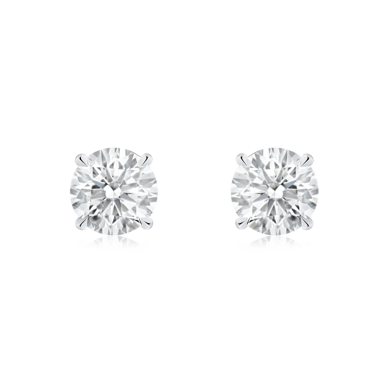 1.40cts Diamond Single Stone Stud Earrings