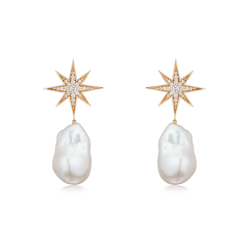 Sienna Collection Star and Baroque Pearl Drop Earrings