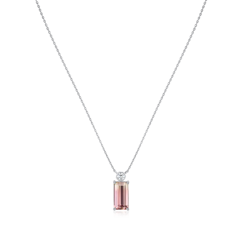 3.63cts Pink Tourmaline and Diamond Pendant