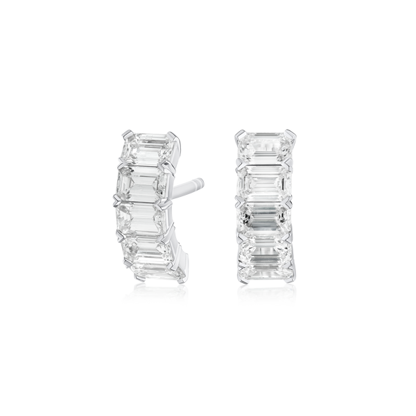 2.00ct Emerald Cut Diamond Set Earrings