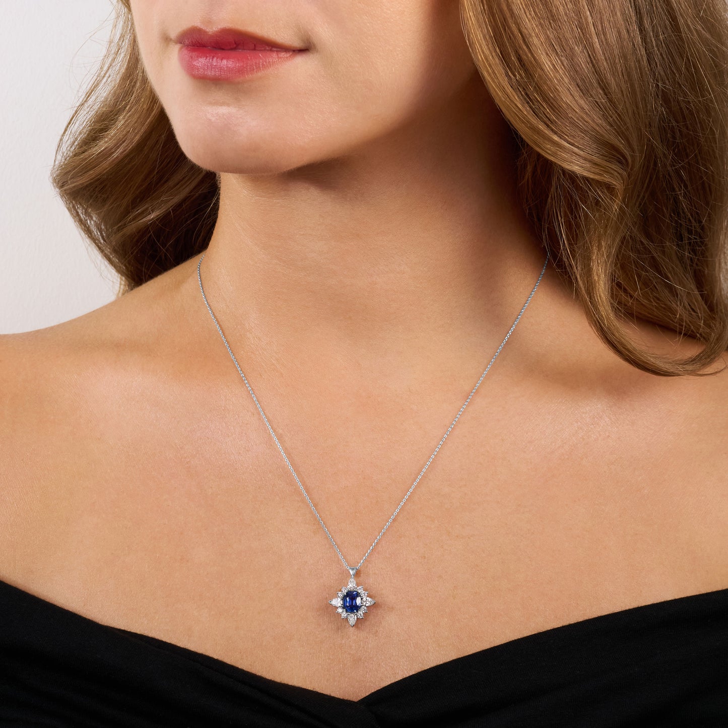 1.65cts Kashmir Sapphire and Diamond Pendant