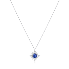 1.65cts Kashmir Sapphire and Diamond Pendant