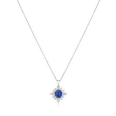 1.65cts Kashmir Sapphire and Diamond Pendant