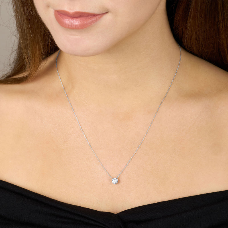 0.70ct Solitaire Round Brilliant Cut Diamond Pendant
