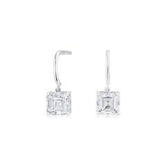 2.08ct Asscher Cut Diamond Drop Earrings