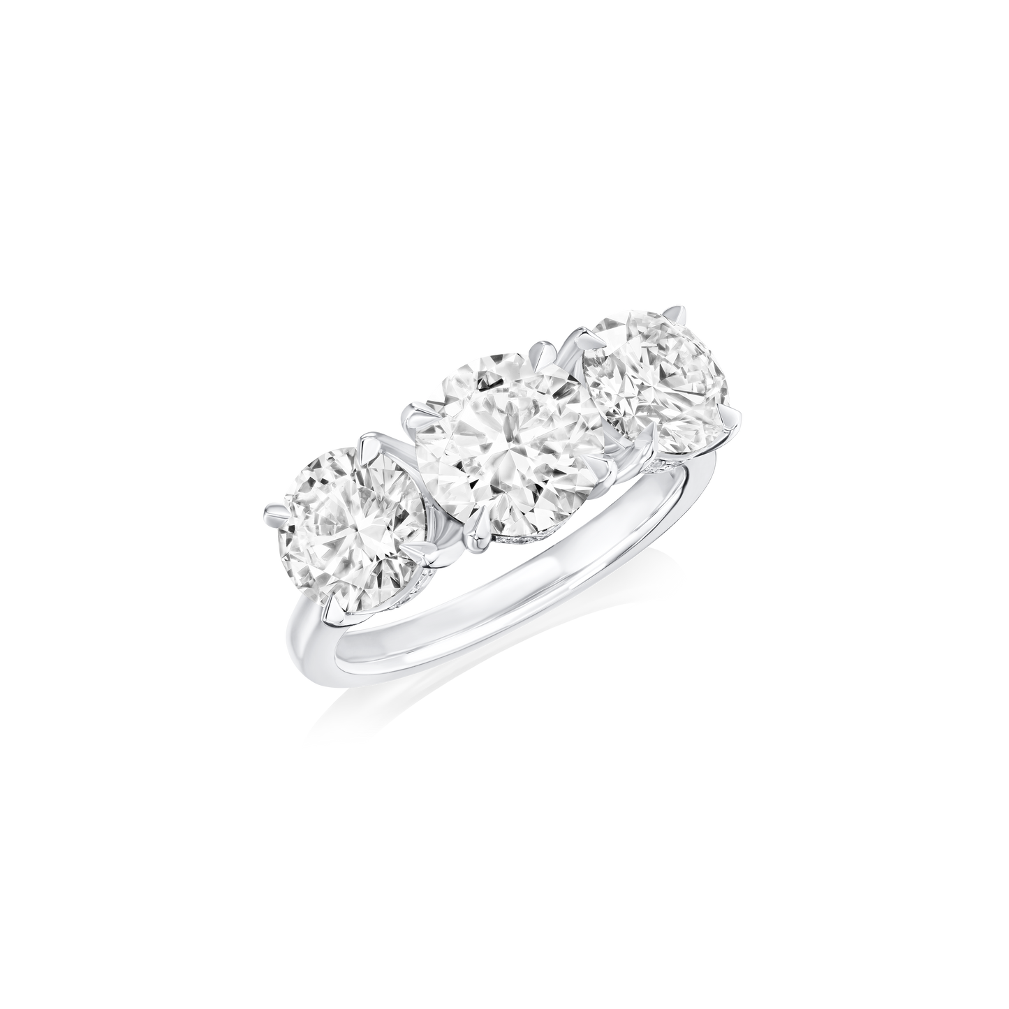 3.50cts Round Brilliant Cut Diamond Three Stone Ring