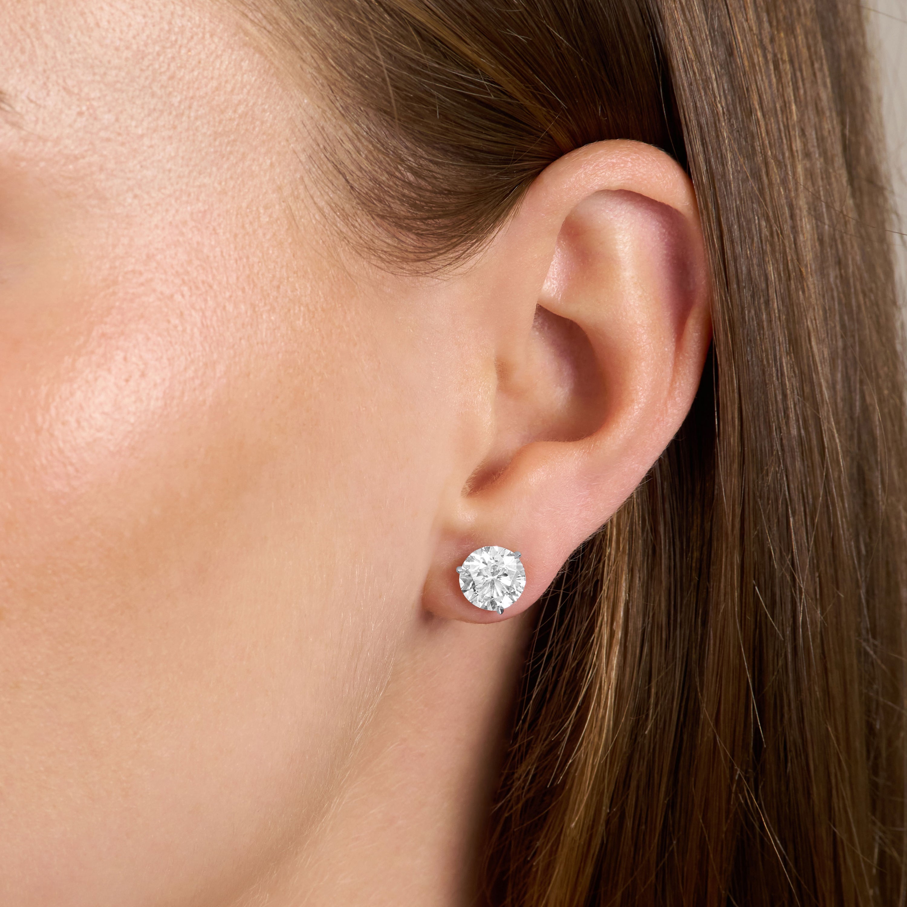 4.02cts Round Brilliant Cut Diamond Martini Set Stud Earrings