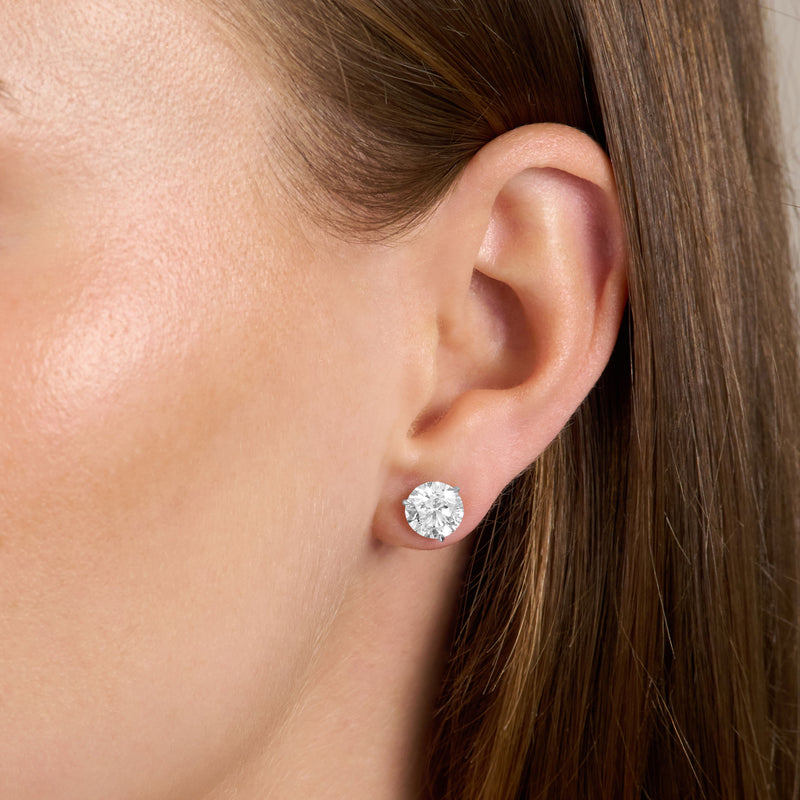 4.02cts Round Brilliant Cut Diamond Martini Set Stud Earrings