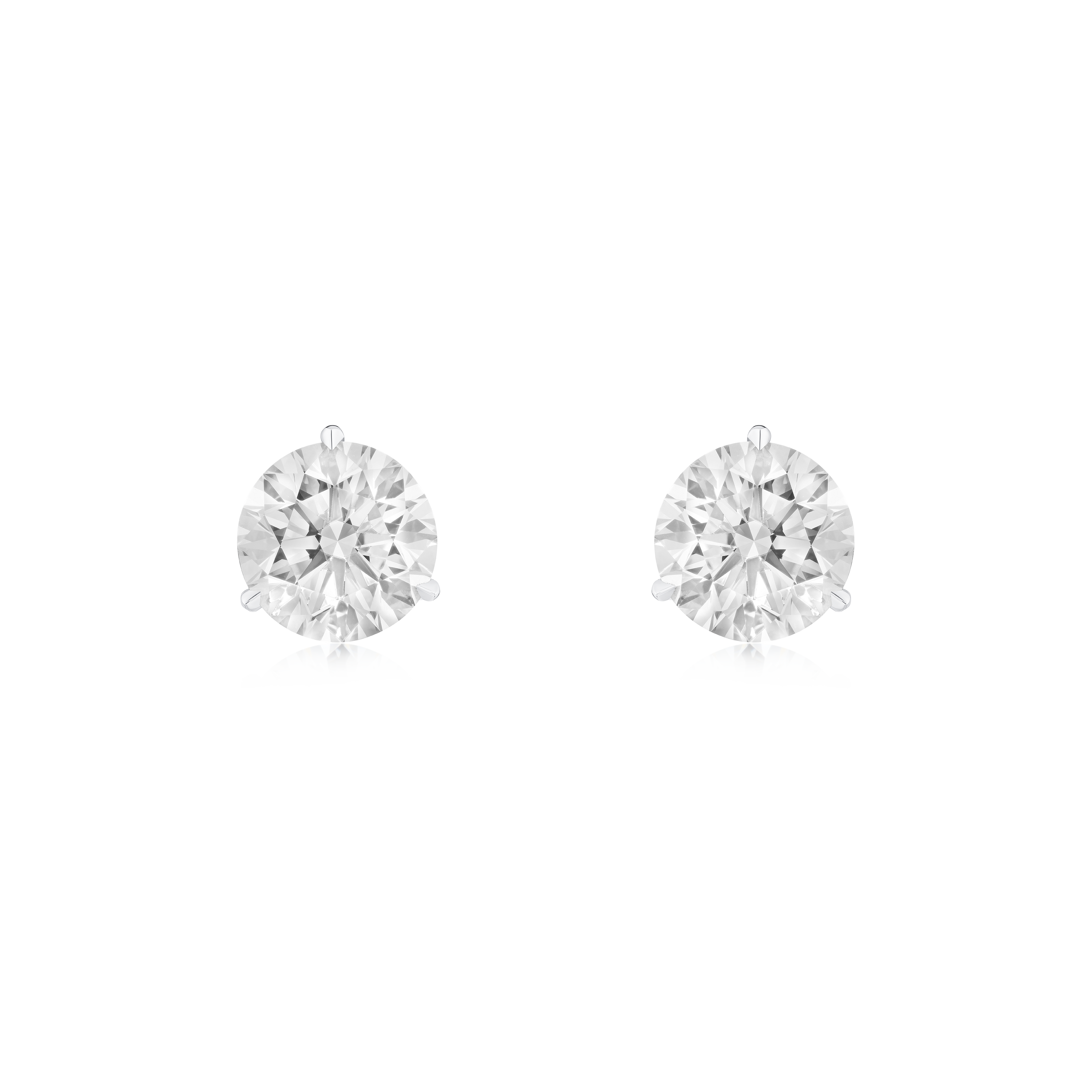 4.02cts Round Brilliant Cut Diamond Martini Set Stud Earrings