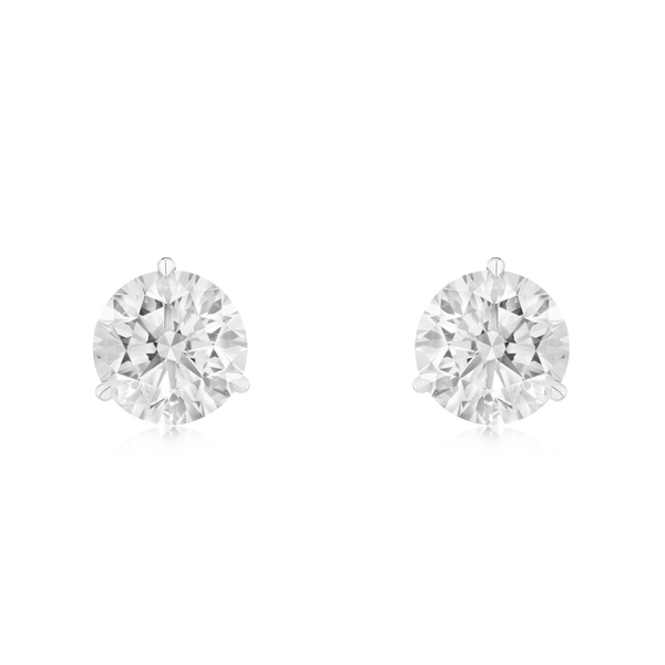 4.02ct Round Brilliant Cut Diamond Martini Set Stud Earrings