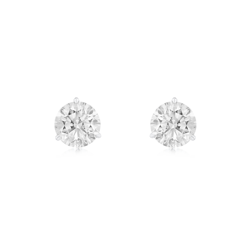 4.02cts Round Brilliant Cut Diamond Martini Set Stud Earrings