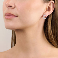 1.46ct Round Brilliant Cut Diamond Circle Stud Earrings