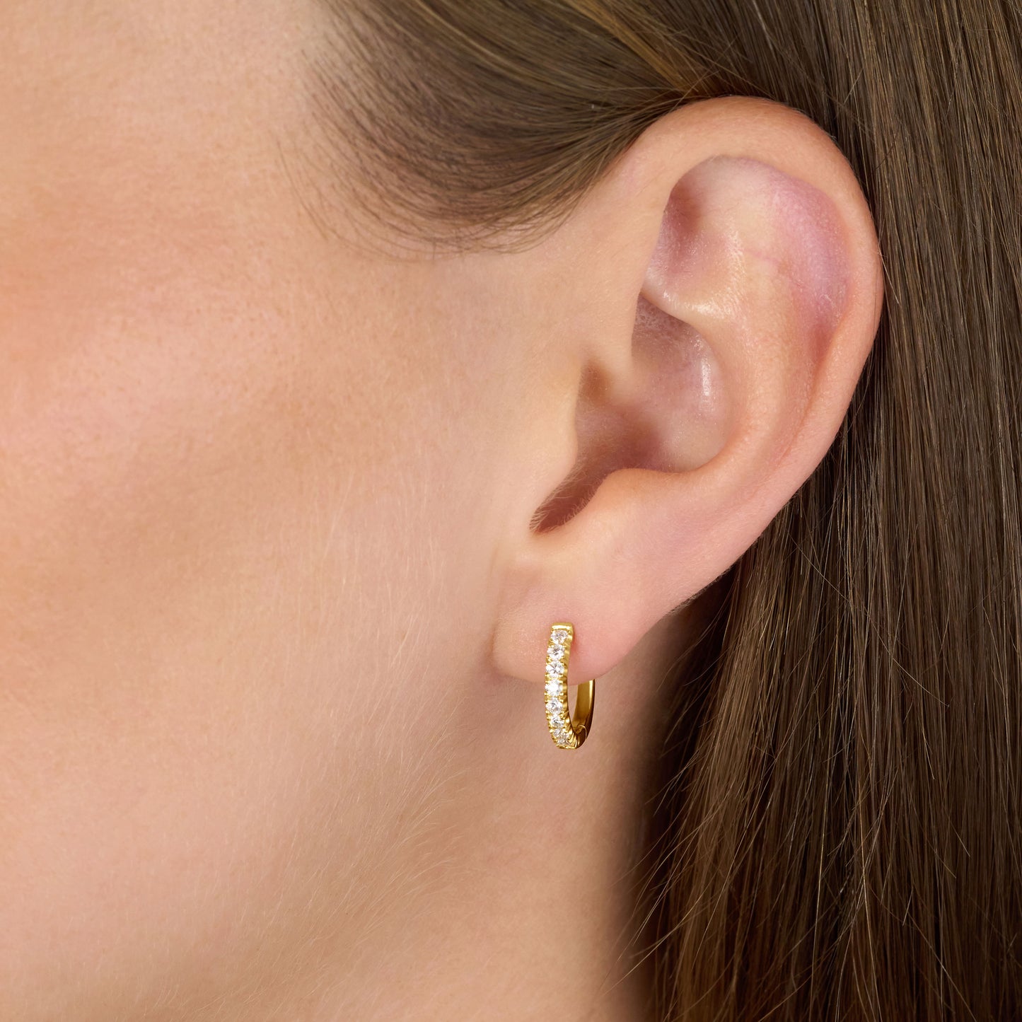 18ct Yellow Gold Diamond Set Hoop Earrings