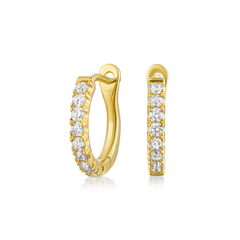 18ct Yellow Gold Diamond Set Hoop Earrings