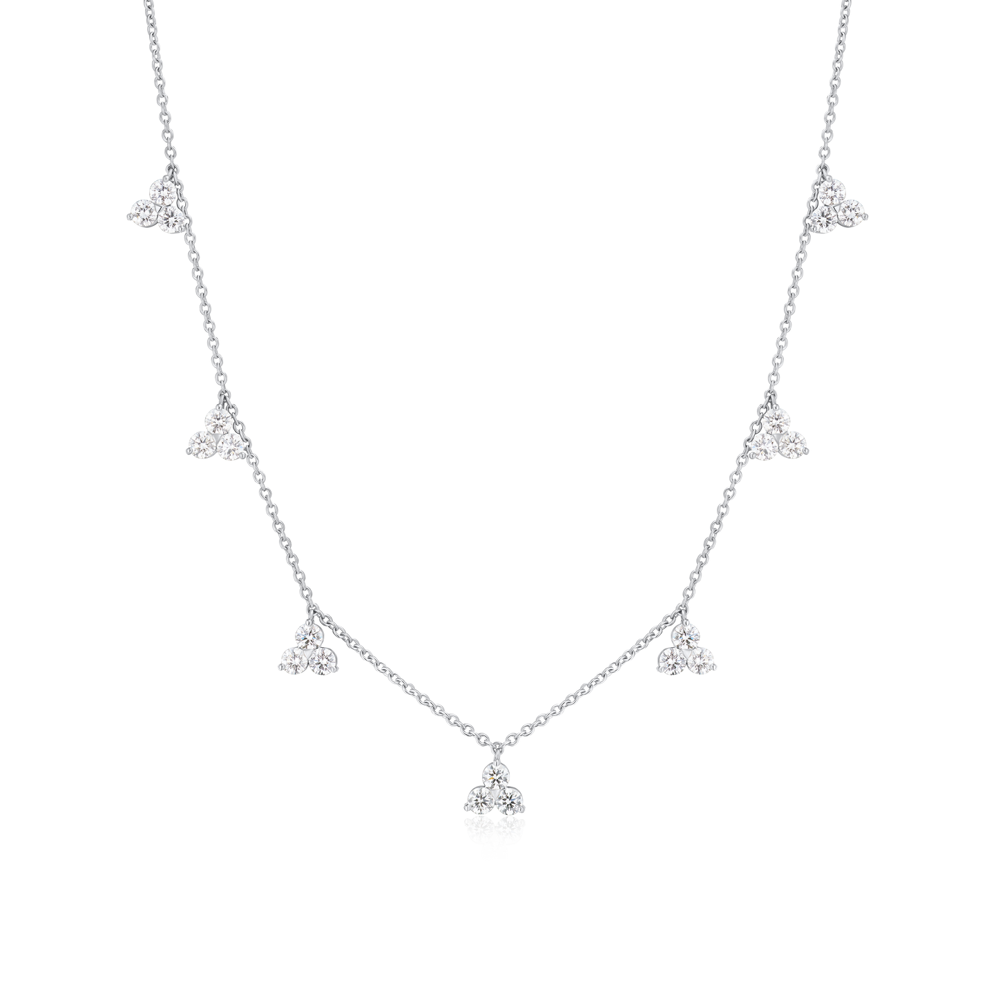Trefoil Collection 1.79cts Diamond Drop Necklet