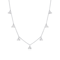 Trefoil Collection 1.79cts Diamond Drop Necklet