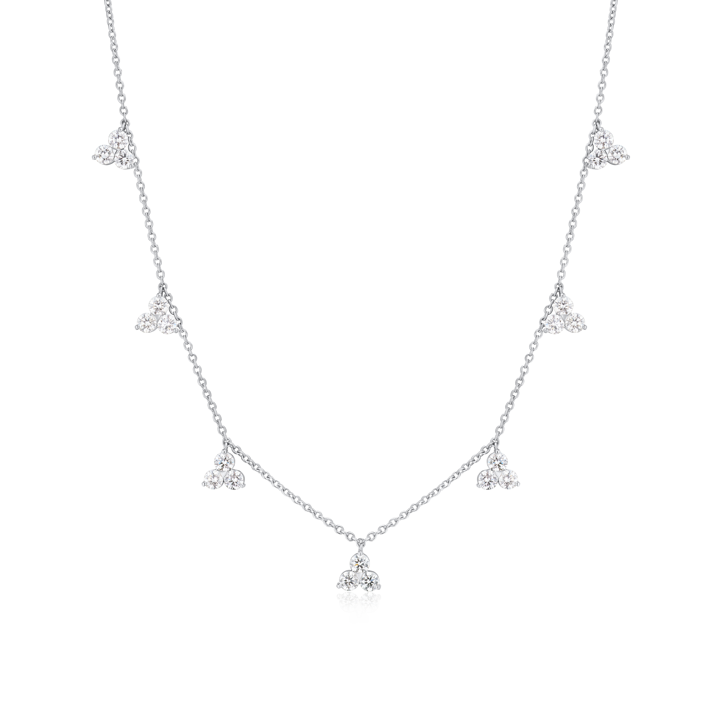 Trefoil Collection 1.79cts Diamond Drop Necklet
