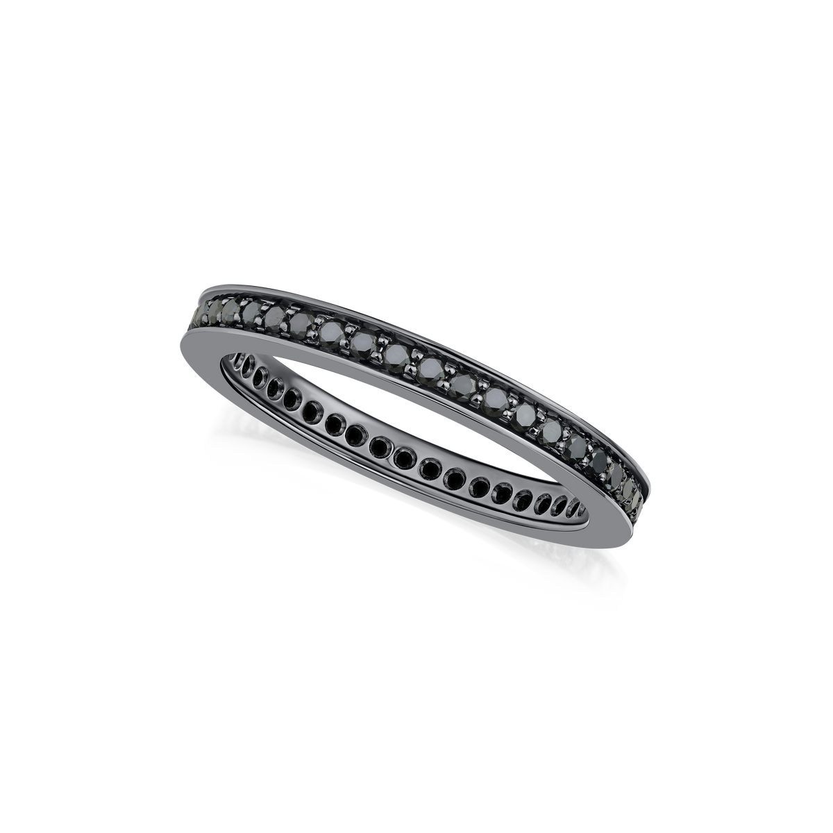 Skyline Black Diamond Full Set Eternity Ring, 2mm