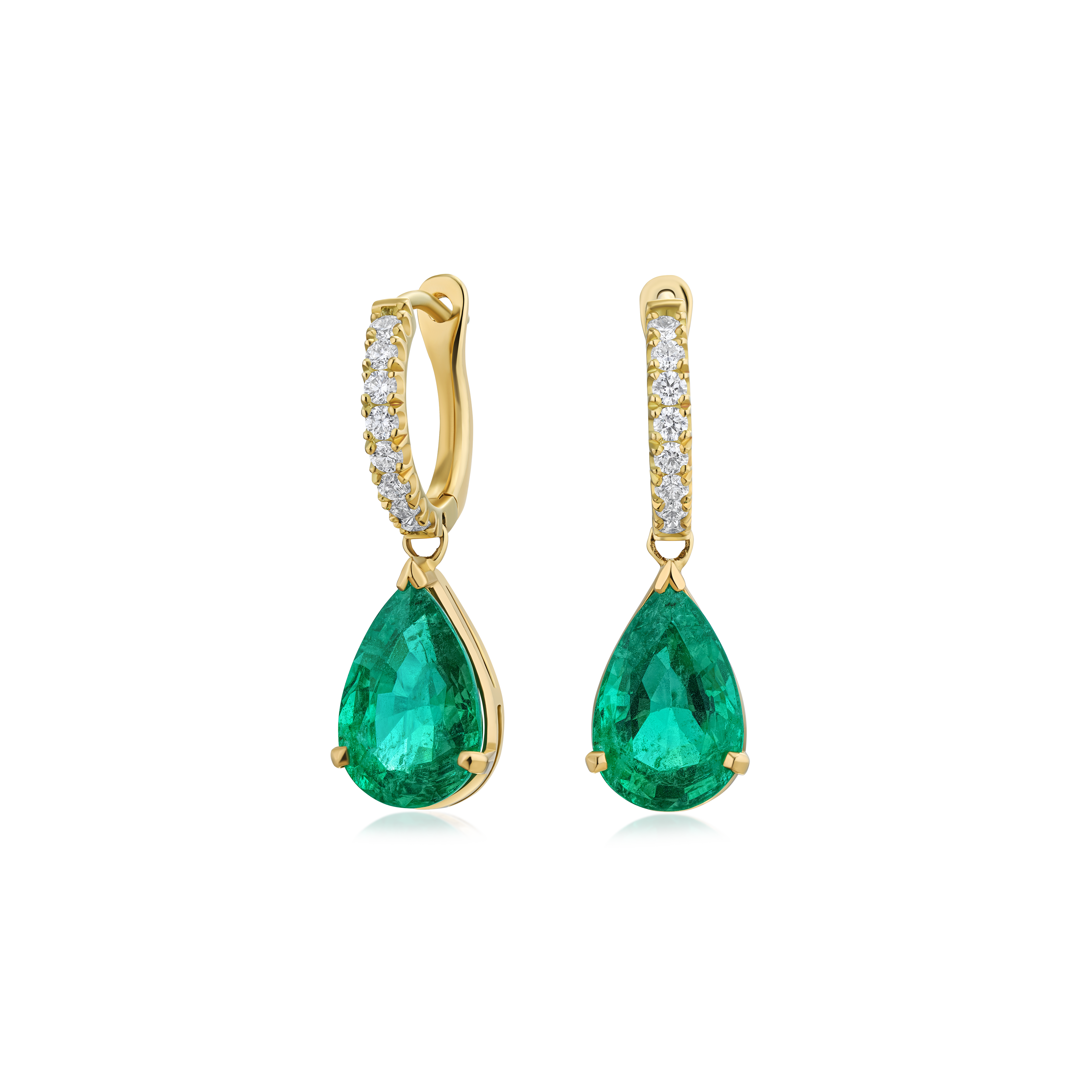 4.69ct Emerald and Diamond Drop Earrings
