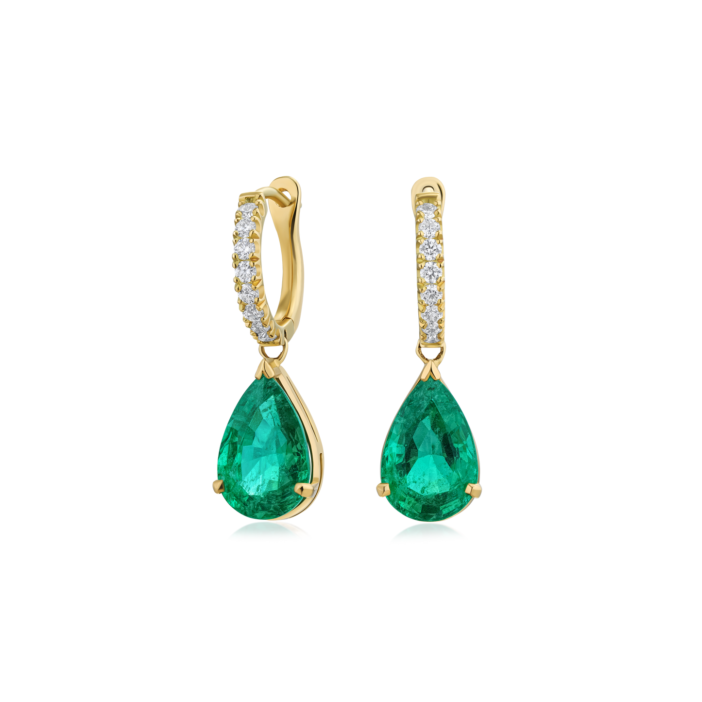 4.69ct Emerald and Diamond Drop Earrings
