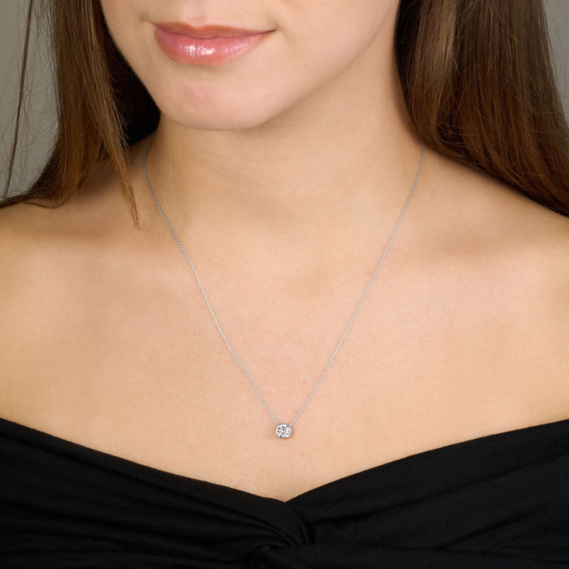 0.59ct Round Brilliant Cut Diamond Rubover Pendant