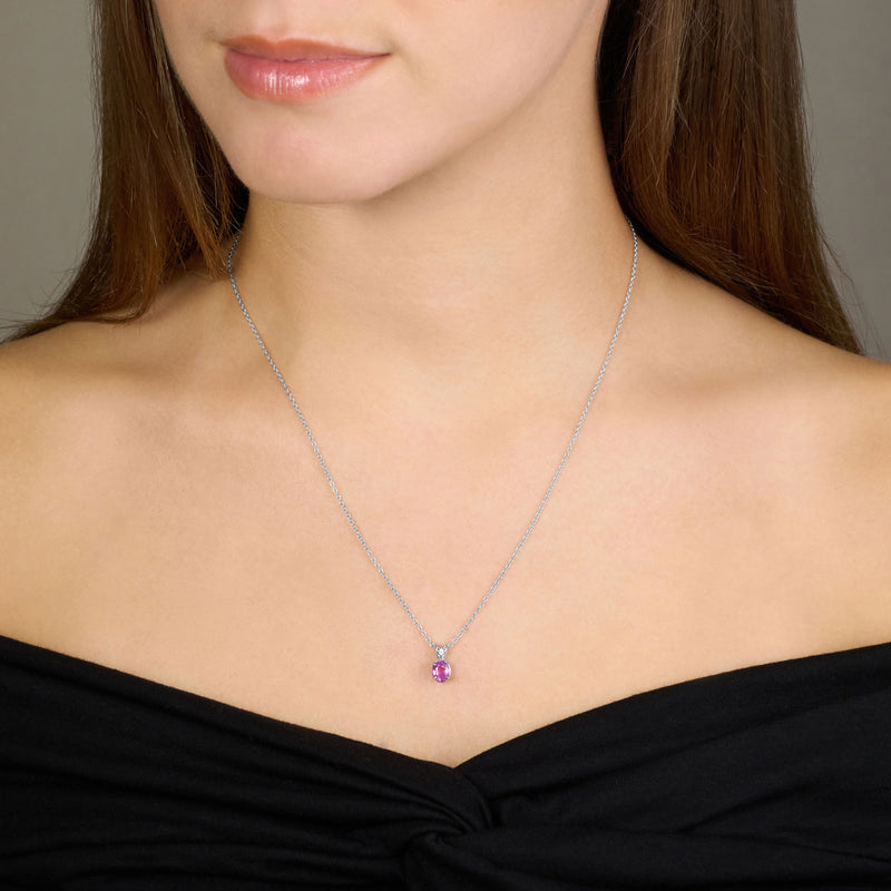 0.68ct Pink Sapphire and Diamond Pendant