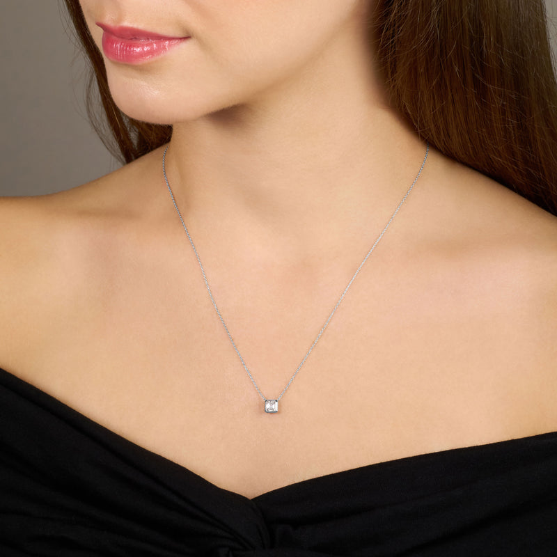 0.50ct Emerald Cut Diamond Pendant