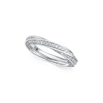 Skyline Collection Full Diamond Set Twist Ring