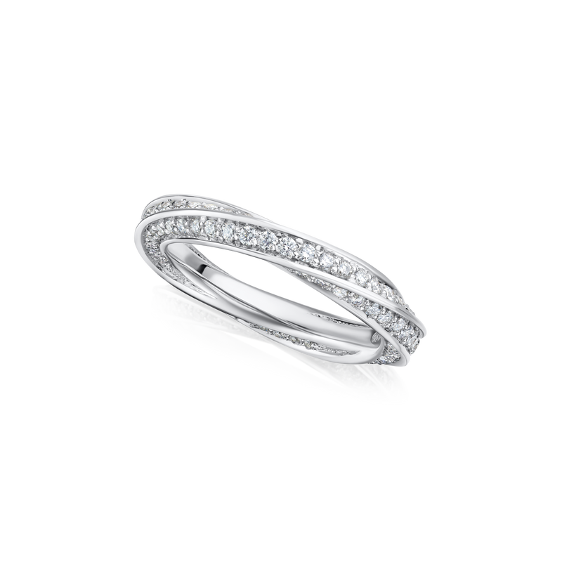 Skyline Collection Full Diamond Set Twist Ring
