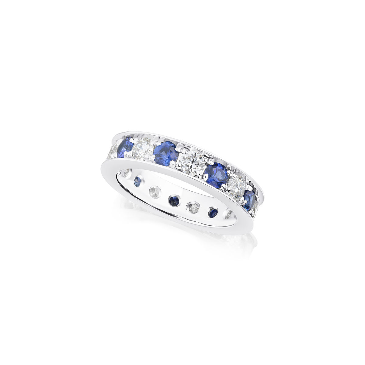 Skyline Sapphire and Diamond Full Set Eternity Ring, 4mm