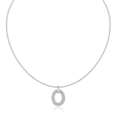 0.26ct Diamond Set Oval Pendant