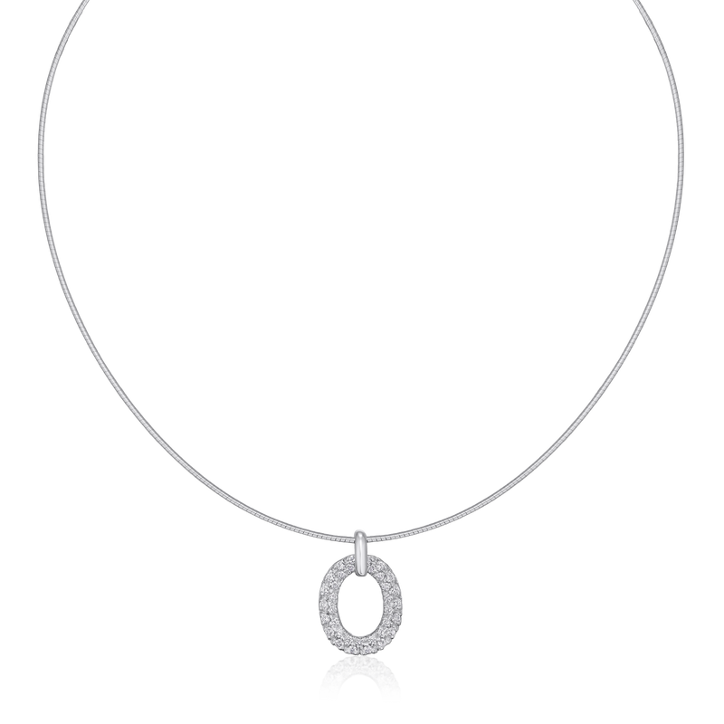 0.26ct Diamond Set Oval Pendant