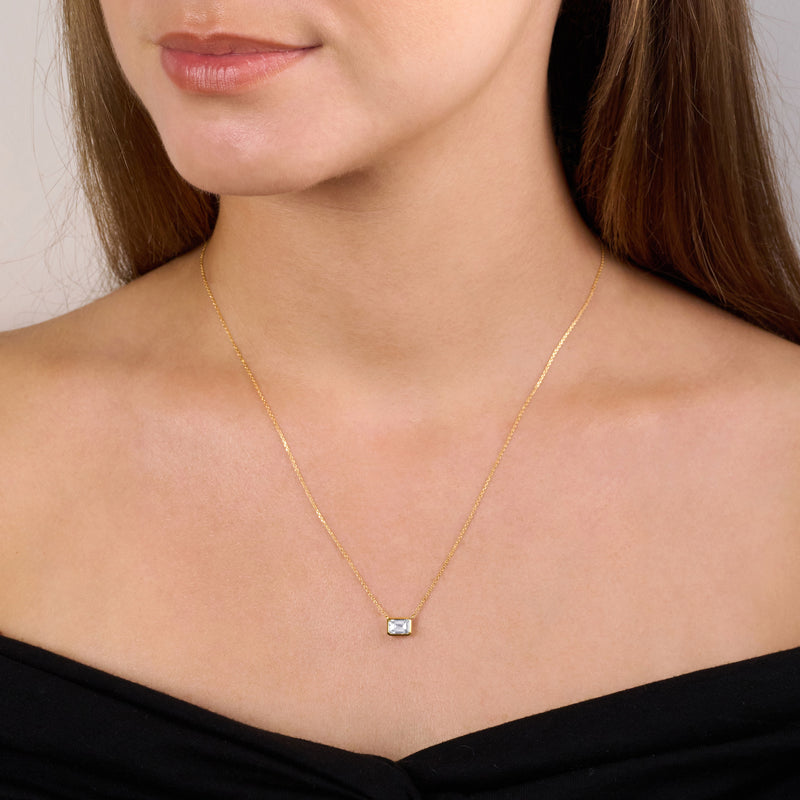 0.62ct Emerald Cut Diamond Solitaire Pendant