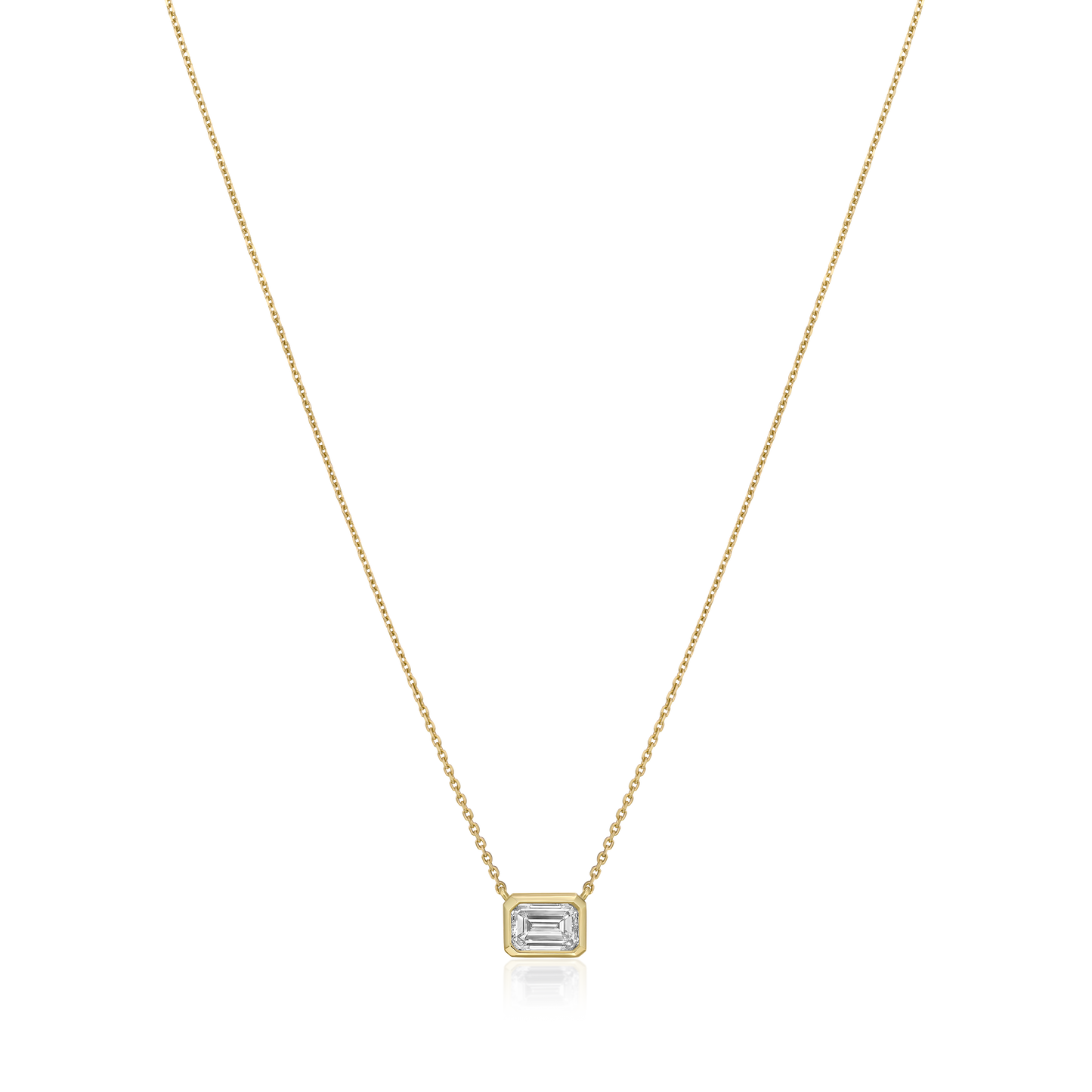0.62ct Emerald Cut Diamond Solitaire Pendant