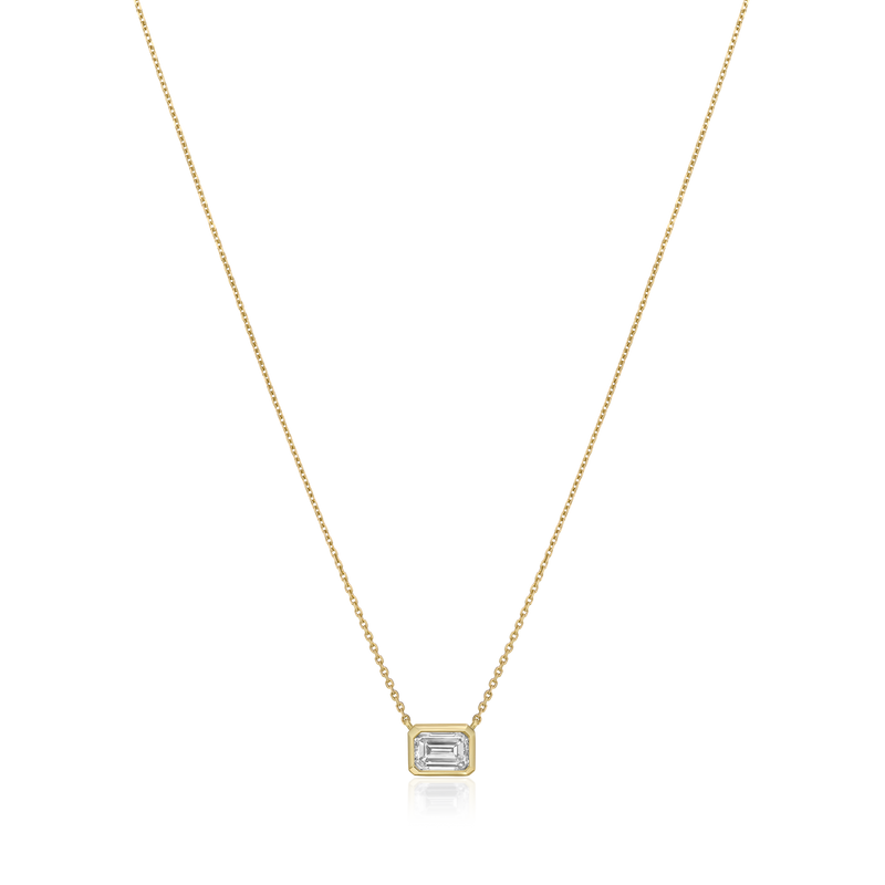 0.62ct Emerald Cut Diamond Solitaire Pendant