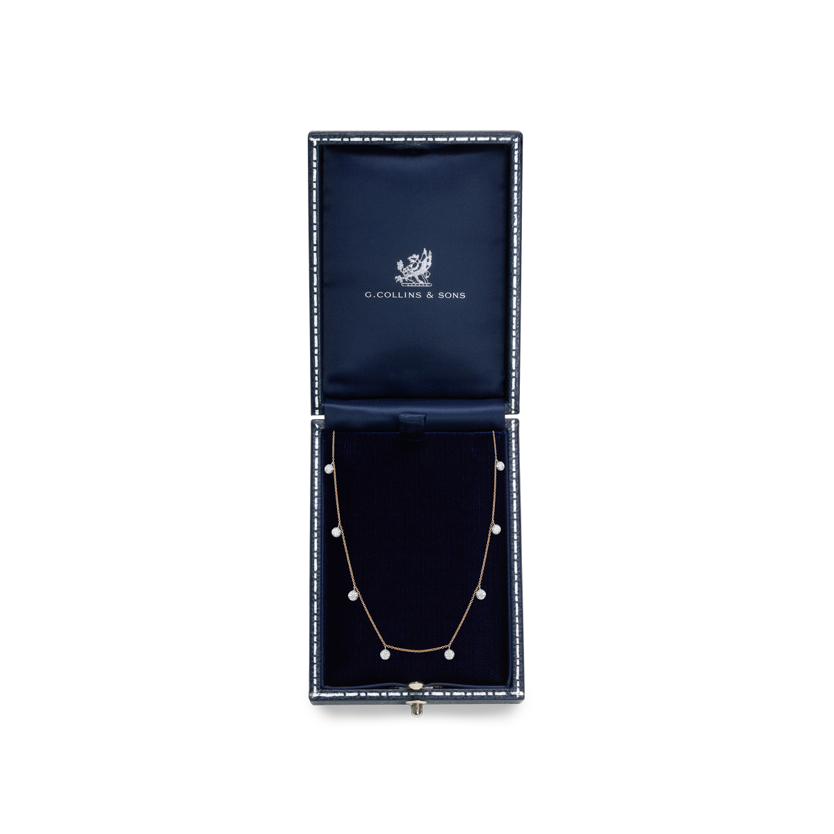 Spectacle Set Diamond 18ct Rose Gold Necklace