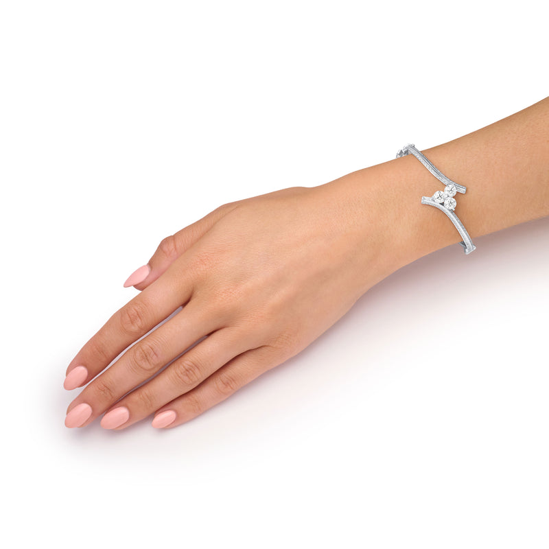Trefoil Collection Diamond Set Twist Bangle