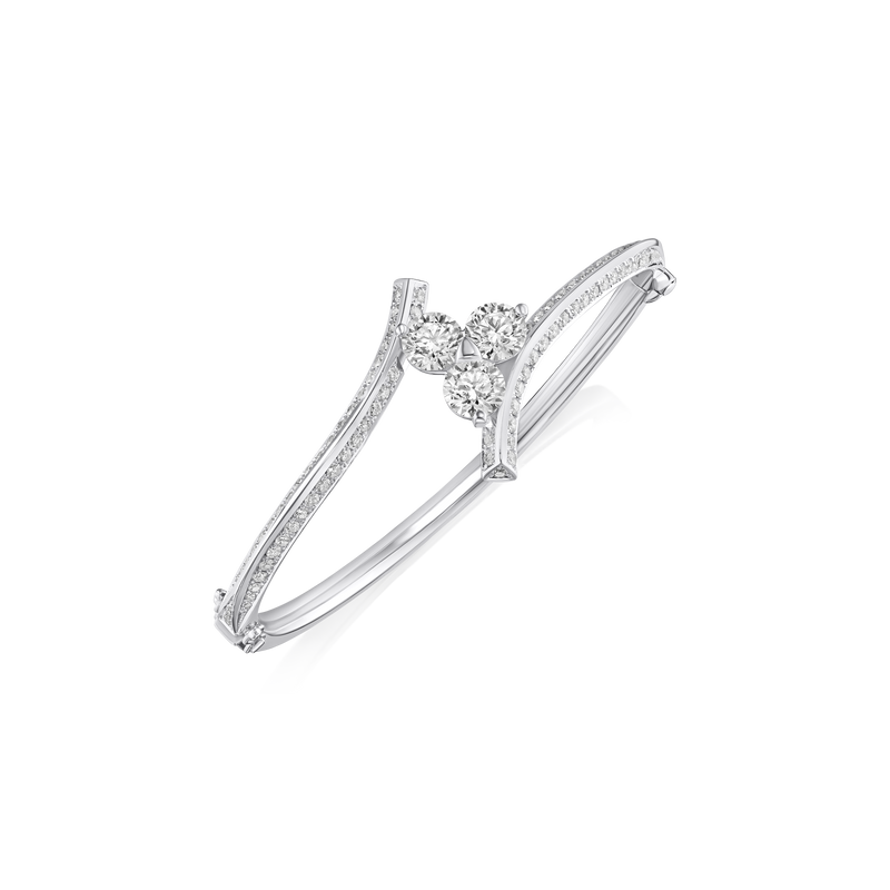 Trefoil Collection Diamond Set Twist Bangle