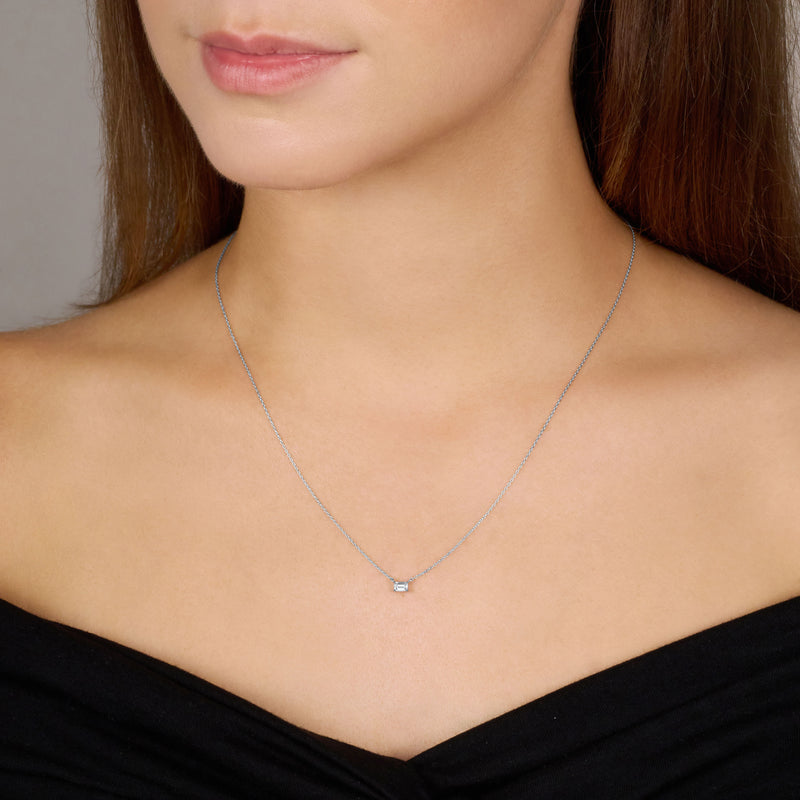 0.20ct Emerald Cut Diamond Pendant