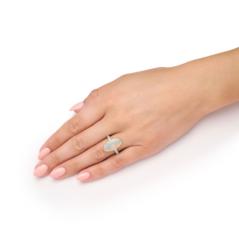2.36cts Opal and Diamond Ring