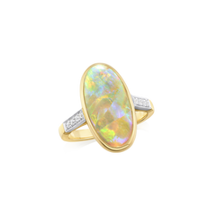 2.36cts Opal and Diamond Ring