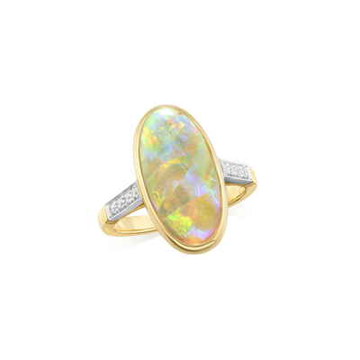 2.36cts Opal and Diamond Ring