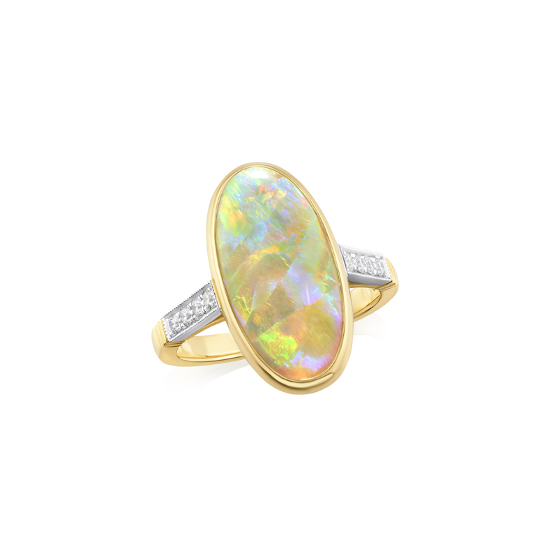 2.36cts Opal and Diamond Ring
