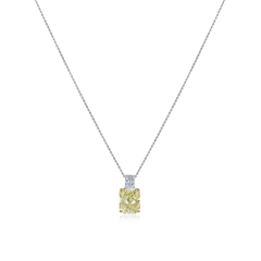 Yellow and White Diamond Two Stone Pendant